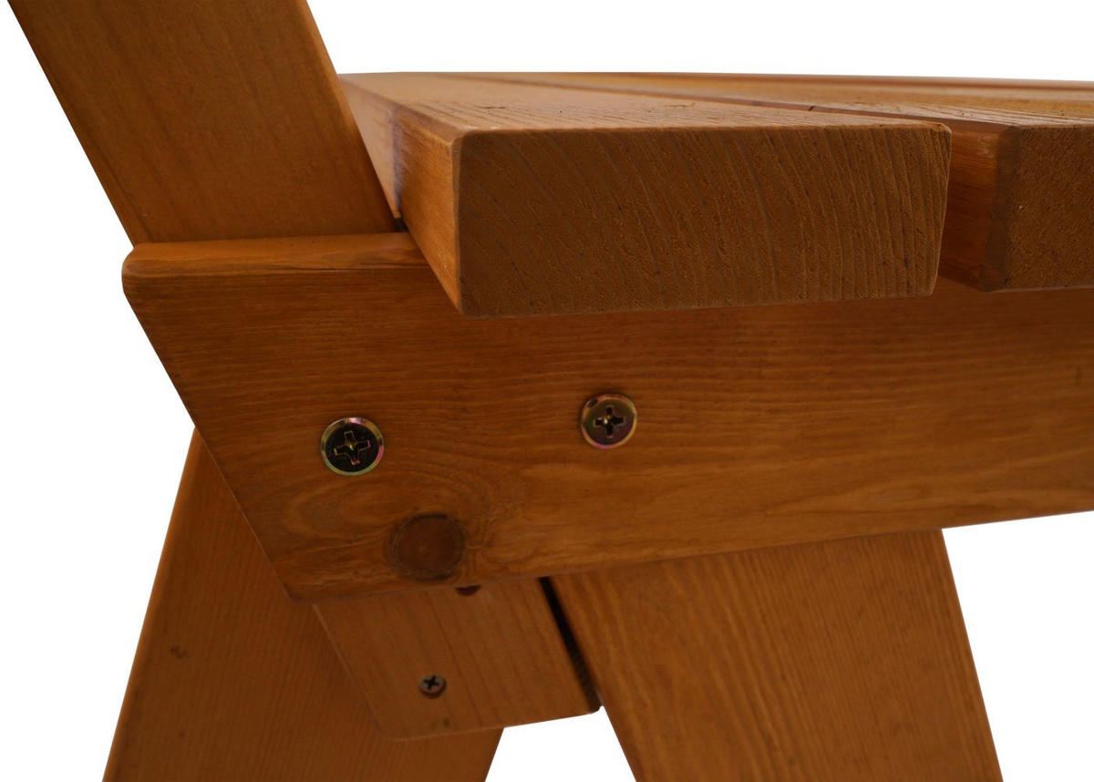 GARTENBANK 86x148x54cm Sitzhöhe 45cm Massiv-Holz 148cm Honigfarben - Gelb, Holz (148/86/54cm) - PROREGAL