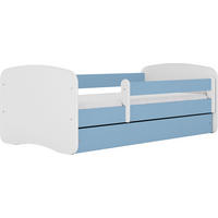KINDERBETT Emily mit Schublade und Matratze, Blau 70x140 cm - Blau/Weiß, Holzwerkstoff (140/70cm) - WFL GROUP