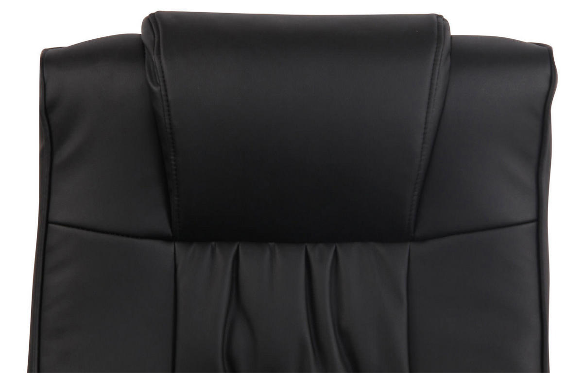 SESSEL MIT HOCKER Lederlook Schwarz - Schwarz, Textil/Metall (77/92/72cm) - CLP
