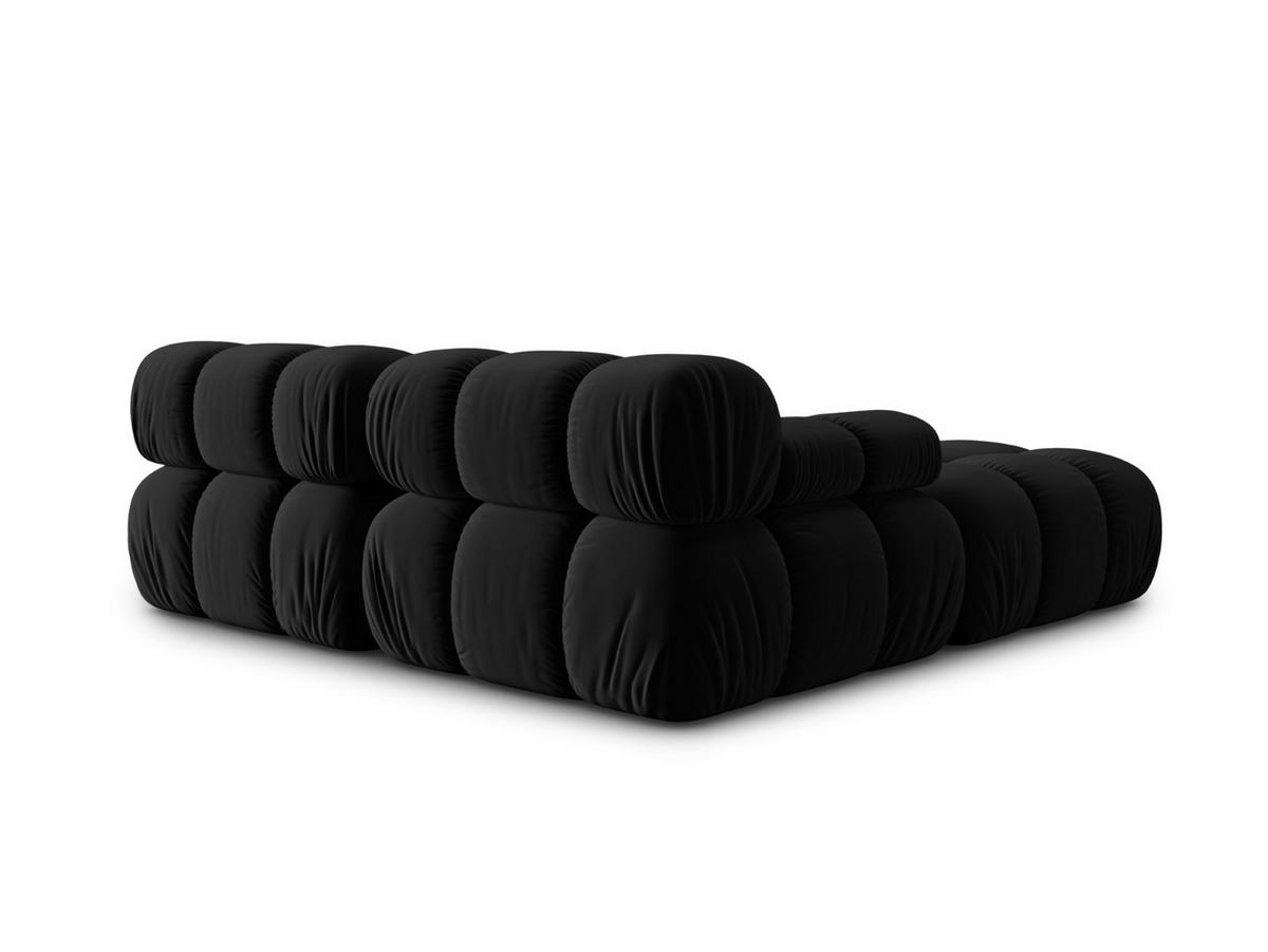 MODULARES-SOFA Bellis aus Samt schwarz 3 Sitzplätze - Schwarz, Textil (188/63/188cm) - Micadoni