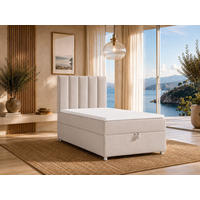 BOXBETT mit Bettkasten Trinity K10-SINGLE Bonellfederkern inkl. Topper - Creme, Holz/Holzwerkstoff (70/200cm) - Best For Home