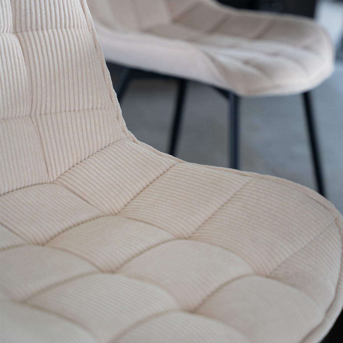 ESSZIMMERSTUHL IKALO - Farbe: Beige, Menge: 2 - Creme, Textil/Metall (61.5/79.8/50.5cm) - Home Deluxe
