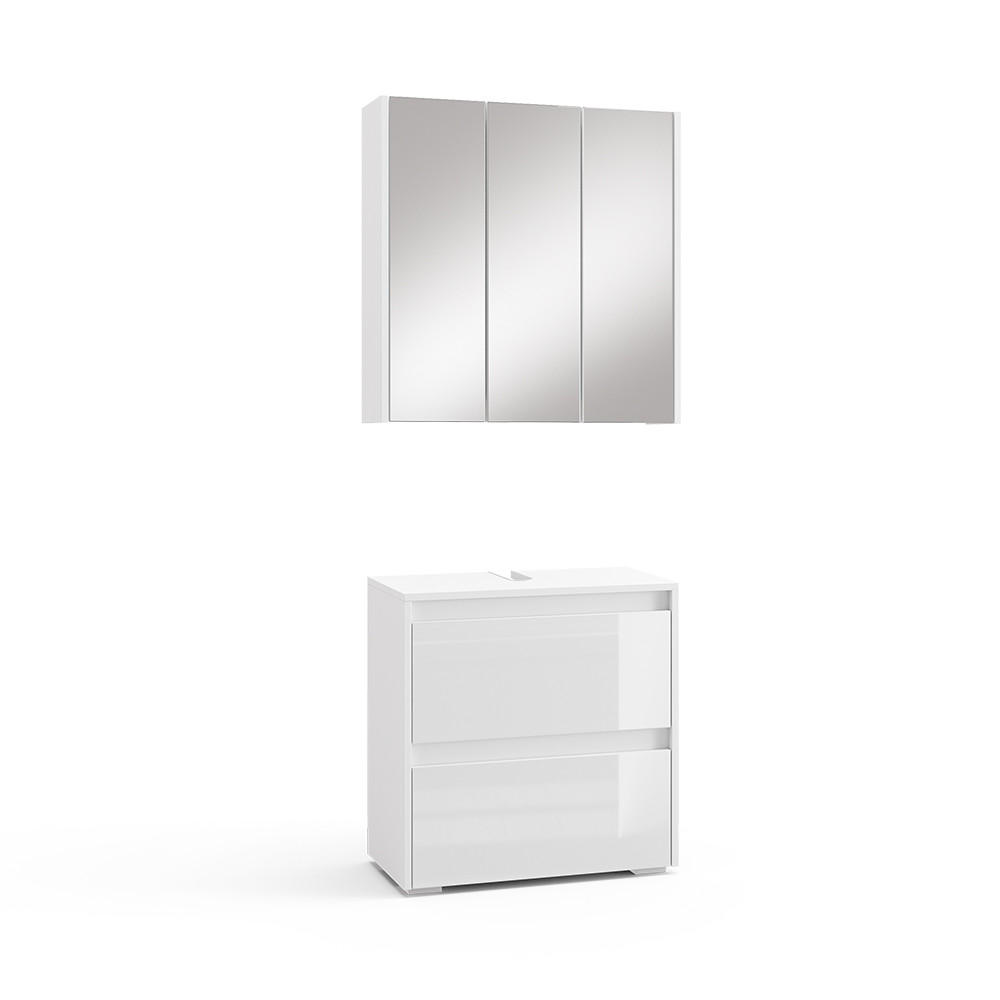 SET MOBILIER BAIE Majest, Alb lucios ridicat, 2 piese