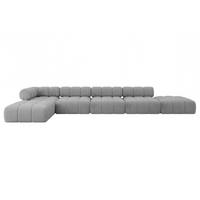 ECKSOFA modulares Sofa Kerru-L3 - 475x190x70 cm Hellgrau Velours - Hellgrau, Holzwerkstoff/Textil (475/190cm) - ALTDECOR