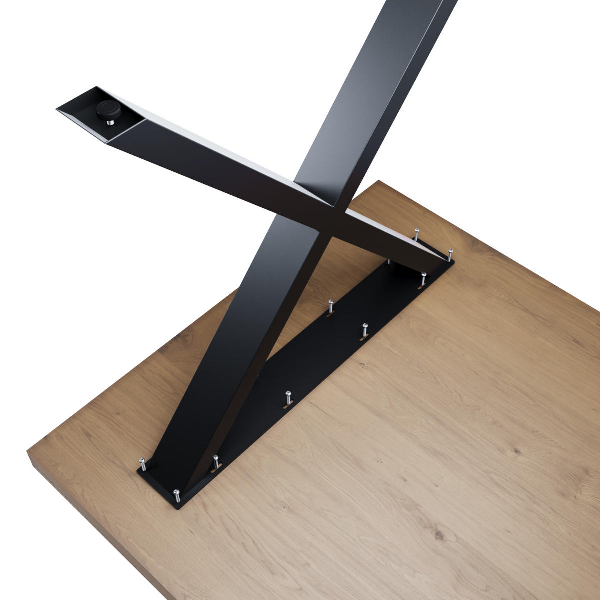 TISCHBEINE Belaga Lite 2er-Set Schwarz 72cm - Schwarz, Metall (70/72/8cm) - Metalo Pro