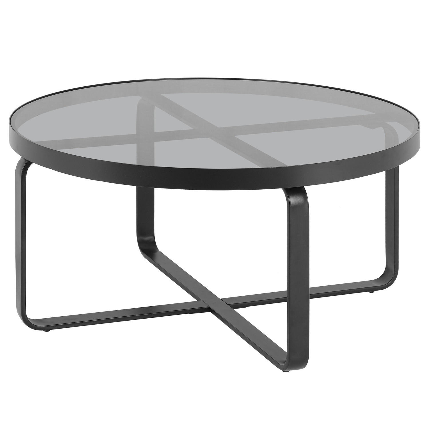 COUCHTISCH - Glas / Metall - Grau / Schwarz - Schwarz/Grau, Glas/Metall (80/80/40cm) - home24