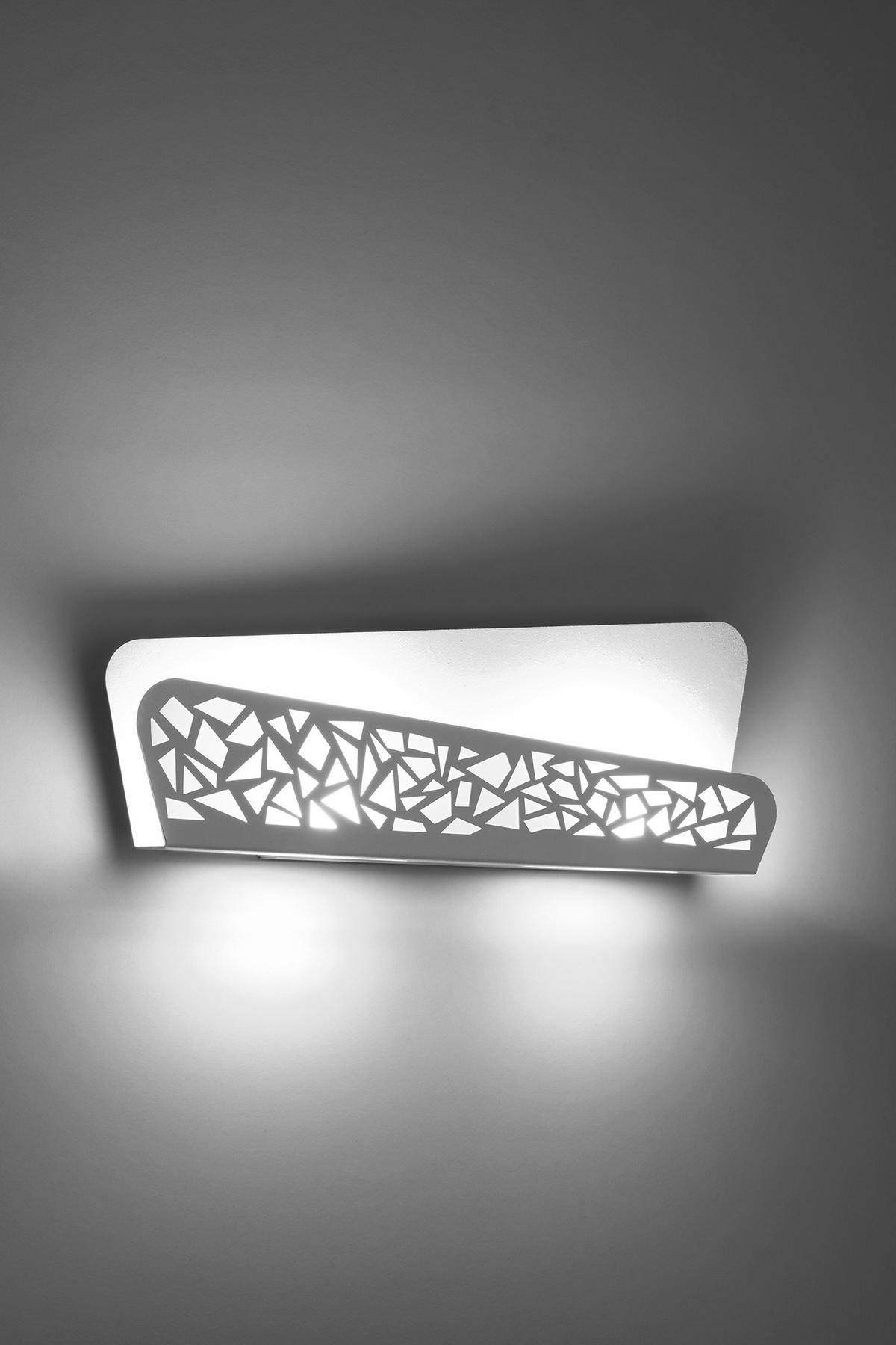 WANDLEUCHTE Stahl Weiß Gemustert - Weiß, Metall (4/15/40cm) - Sollux Lighting