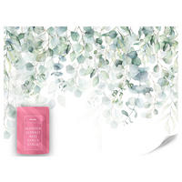 FOTOTAPETE Aquarell Eukalyptusblätter Pflanzen Natur 250x175 - Weiß/Grün, Papier (250/175cm) - Muralo