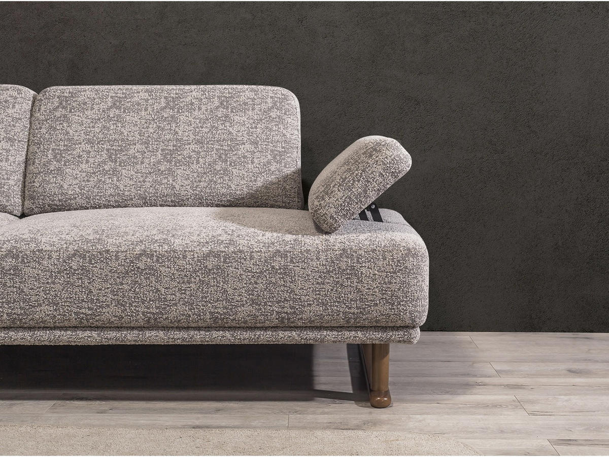 SOFA Fusion 3-Sitzer Webstoff Beige - Beige, Holz/Textil (235/83/97cm) - Villa Möbel