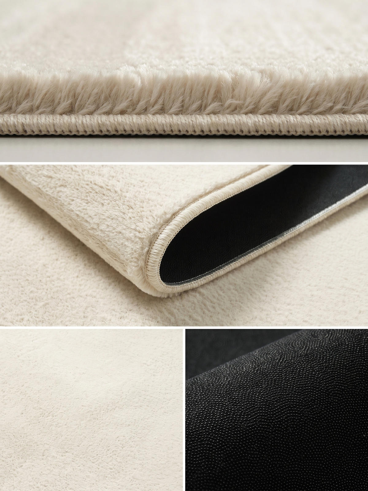 KURZFLORTEPPICH Antirutsch Uni RUTOR Polyester Beige 120 x 160 cm - Beige, Textil (120/160cm) - KADIMA DESIGN