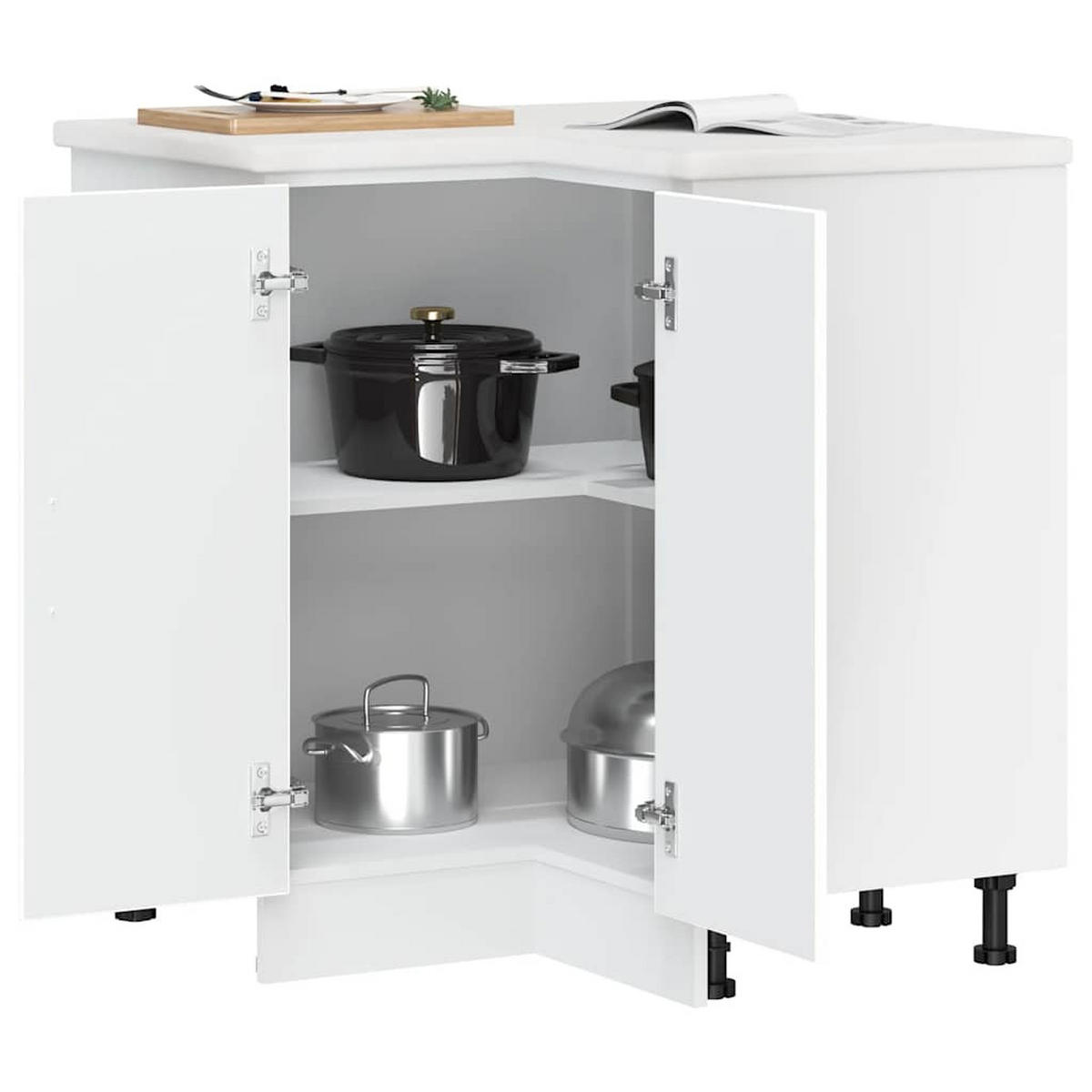 KÜCHEN-ECKUNTERSCHRANK Porto Weiss Holzwerkstoff - Weiß, Holzwerkstoff (75.5/81.5/75.5cm) - vidaXL
