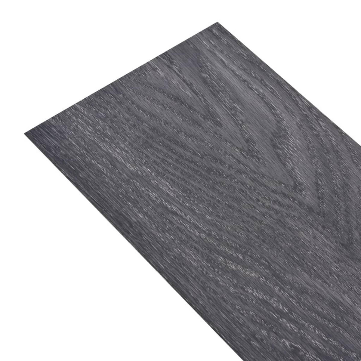 VINYLBODEN PVC-Dielen selbstklebend Schwarz 5,02m² - Schwarz, Kunststoff (91.5/15.2/1.3cm) - DELUKE