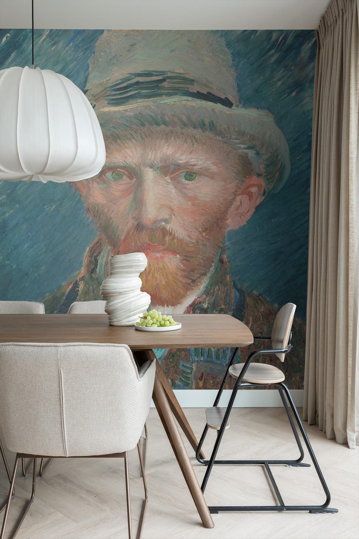 FOTOTAPETE Selbstporträt von Vincent van Gogh 200 x 279 cm - Blau, Papier (200/279cm) - Sanders & Sanders