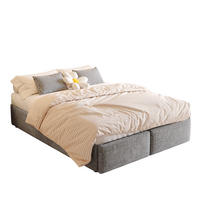 BETT mit Stauraum und 2 Schubladen 140x200 cm Grau - Grau, Metall (140/200cm) - Meubliv