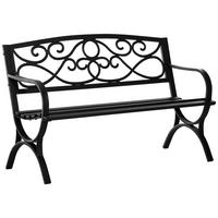 GARTENBANK DE-17762 2-Sitzer mit Weinranken-Motiv Schwarz - Schwarz, Metall (128/85/58.5cm) - ComfortXL