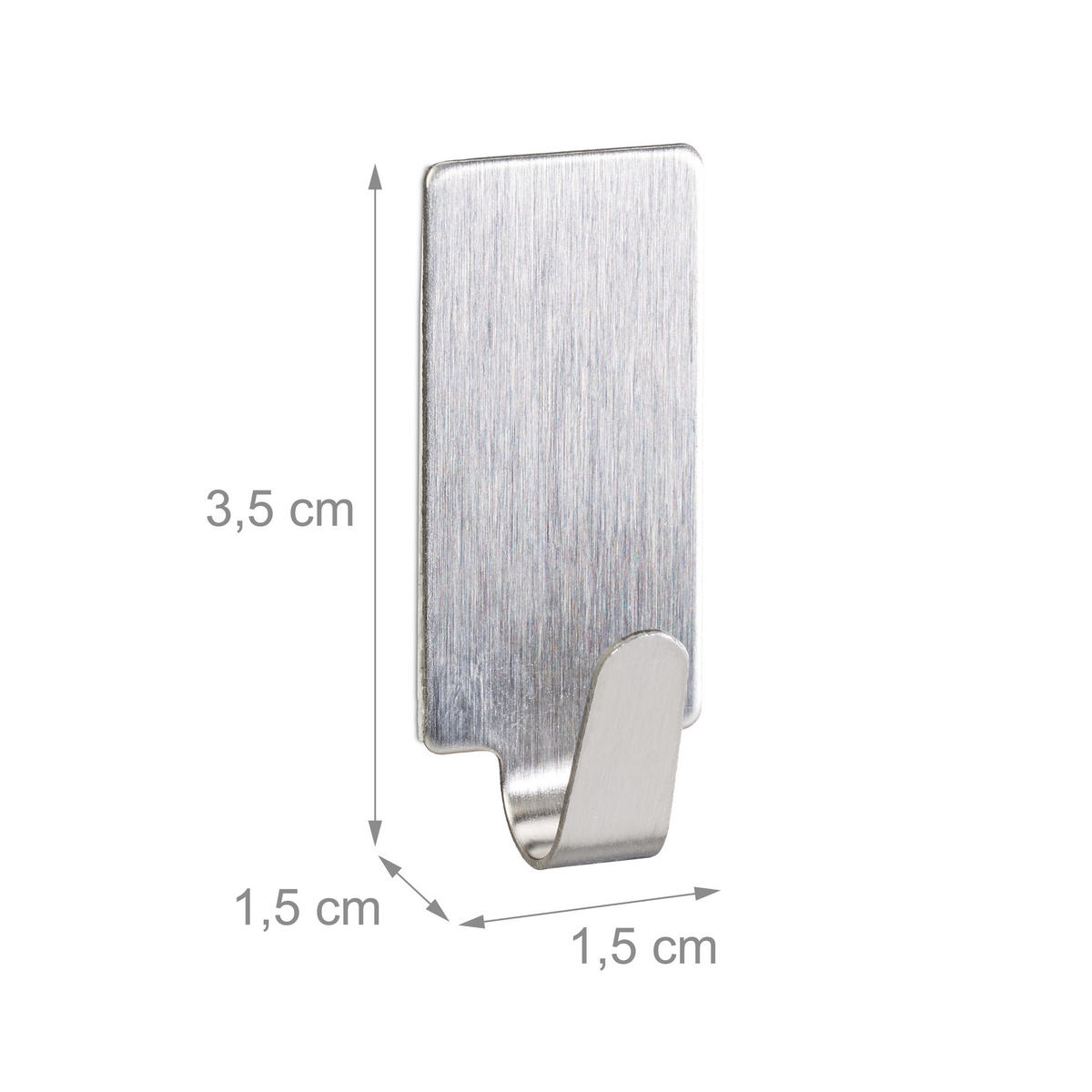 24XKLEBEHAKEN - Silberfarben, Metall (1.5/3.5/1.5cm) - Relaxdays