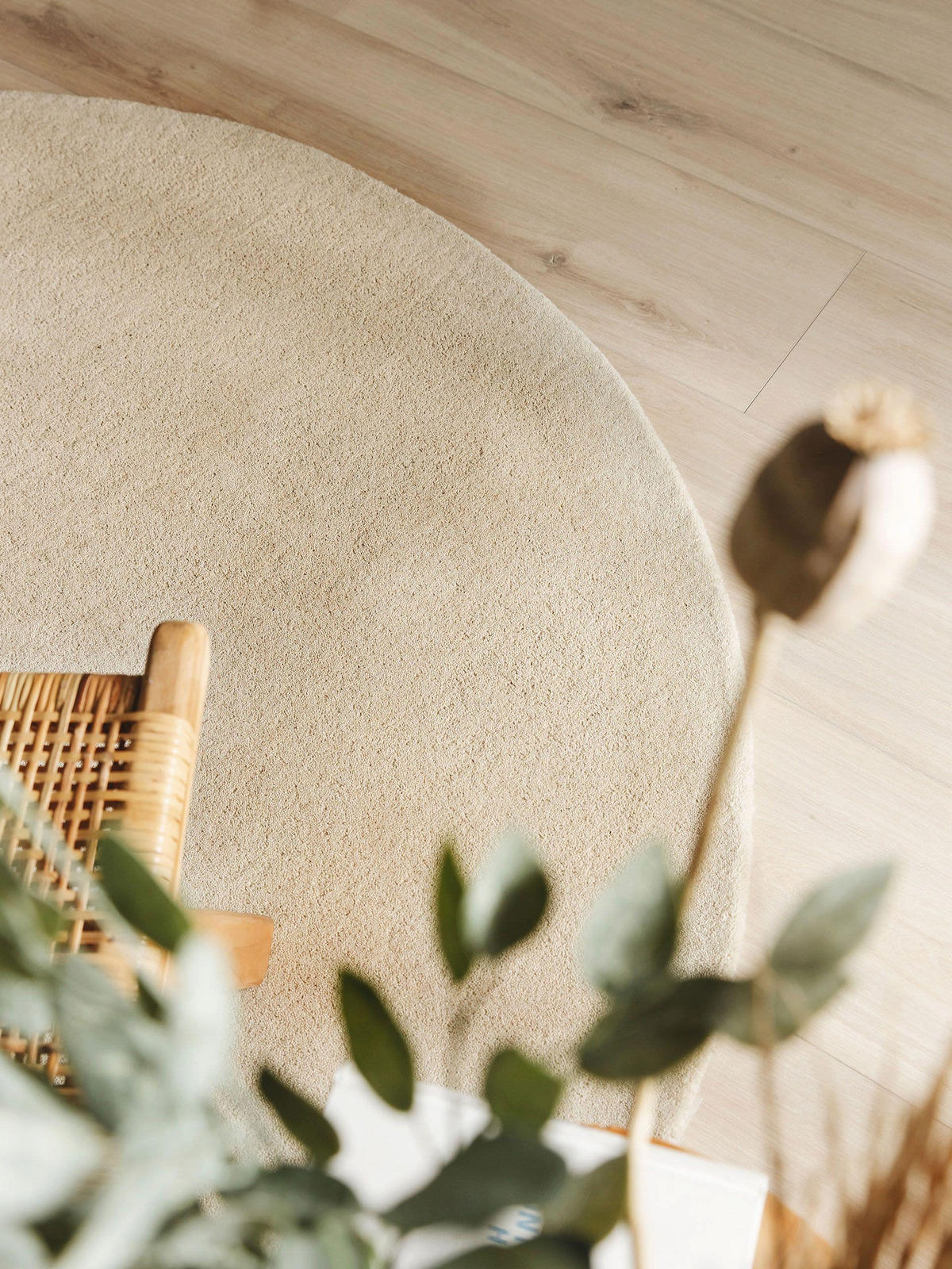 WOLLTEPPICH Bent Cream ø 150 cm rund - Creme, Textil (150/150cm) - benuta Nest