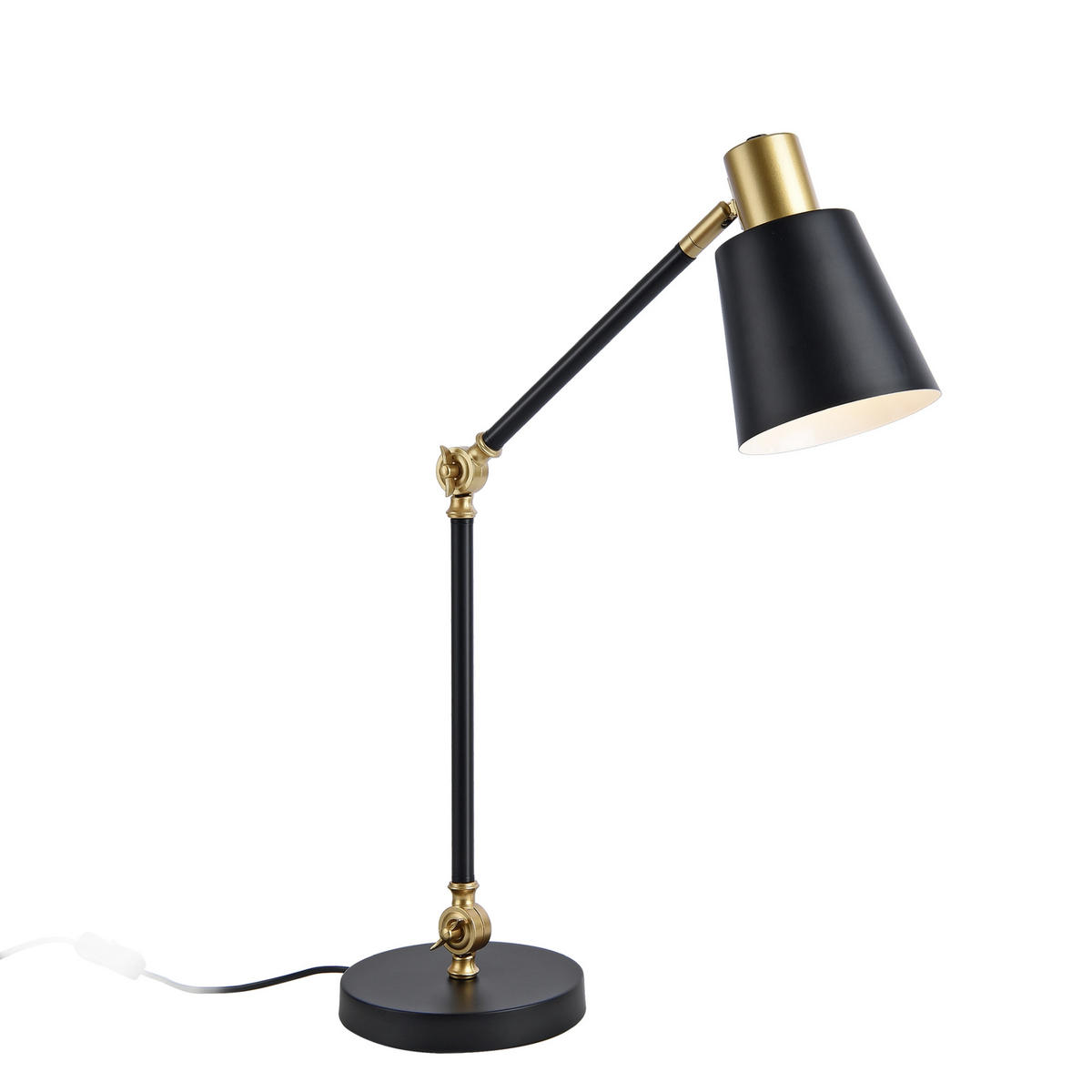 SCHREIBTISCHLAMPE Abergele - Goldfarben/Schwarz, Metall (17/38/68cm) - lux.pro