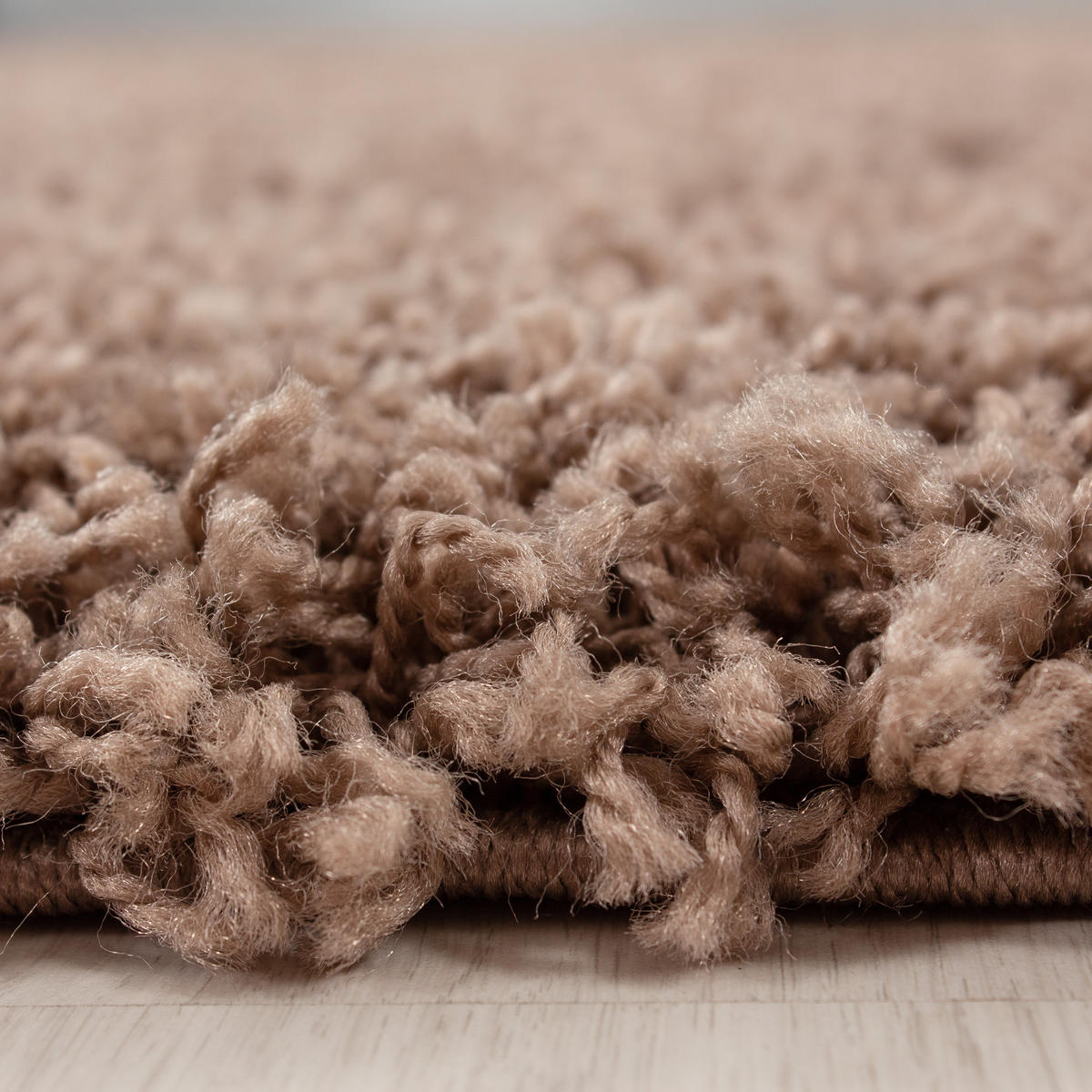 TEPPICH Hochflor Unifarben Polypropylen Wohnzimmer Shaggy Mokka Läufer 60x110 - Mokka, Textil (60/110cm) - KADIMA DESIGN