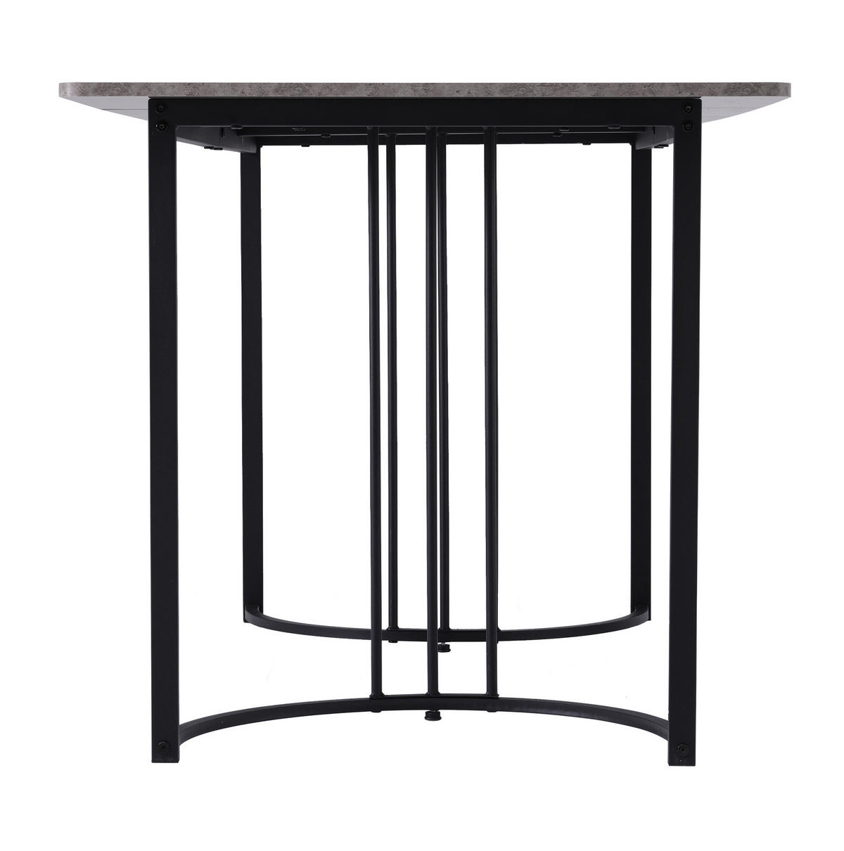 ESSTISCH 140/75/80 cm Grau aus MDF und Metall mit verstellbaren Füßen - Grau, Holzwerkstoff (140/80/75cm) - OKMYHOME
