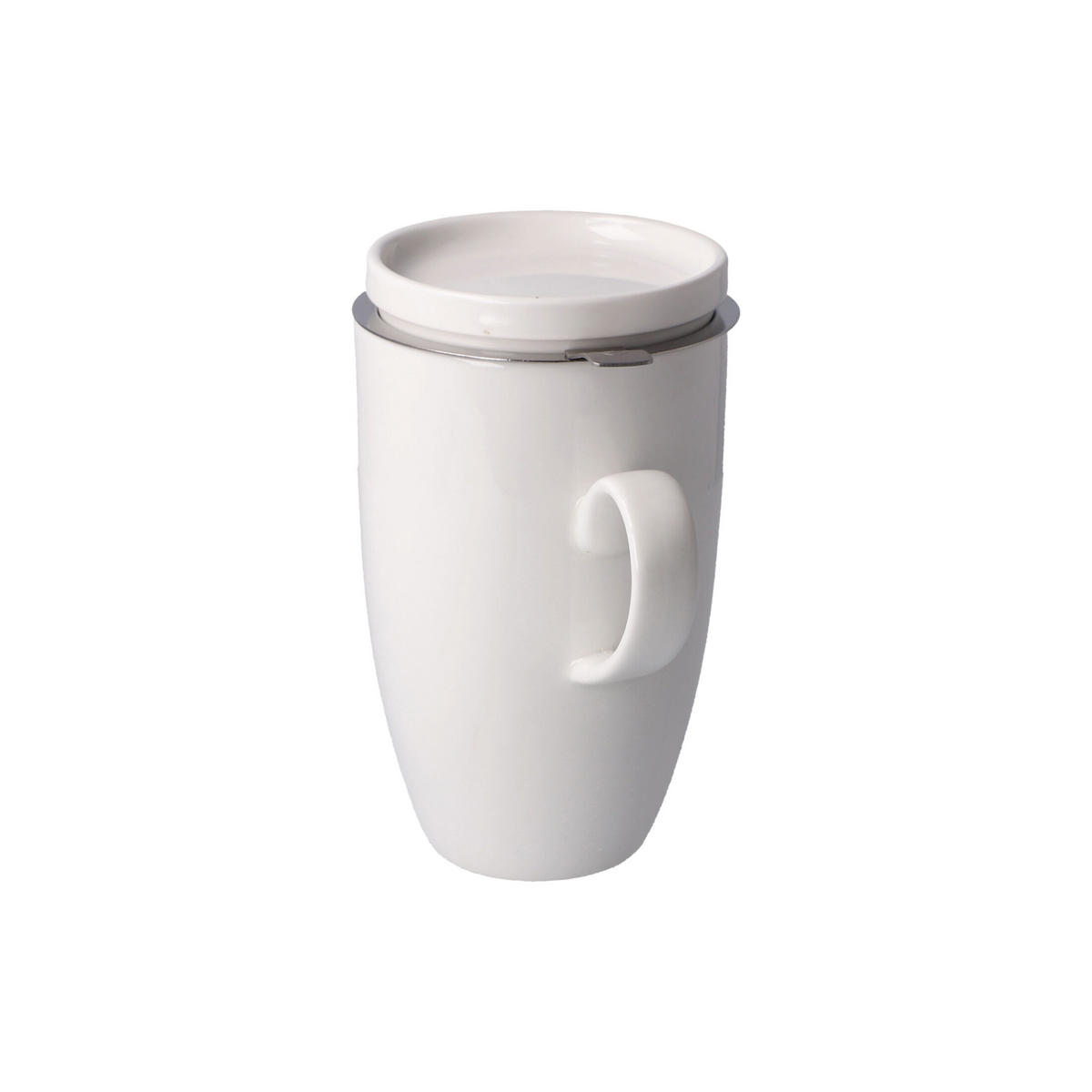 TEETASSE Kaiser Porzellan, Fine Bone China, Metall, weiß glasiert, 450 ml - Weiß, Keramik (0.45L) - Goebel