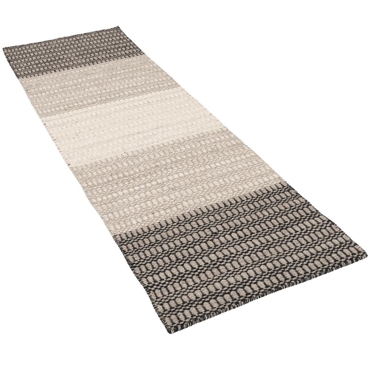NATUR TEPPICH LÄUFER WOLLE SKANDI STRIPES - Creme/Grau, Textil (70/240cm) - Pergamon