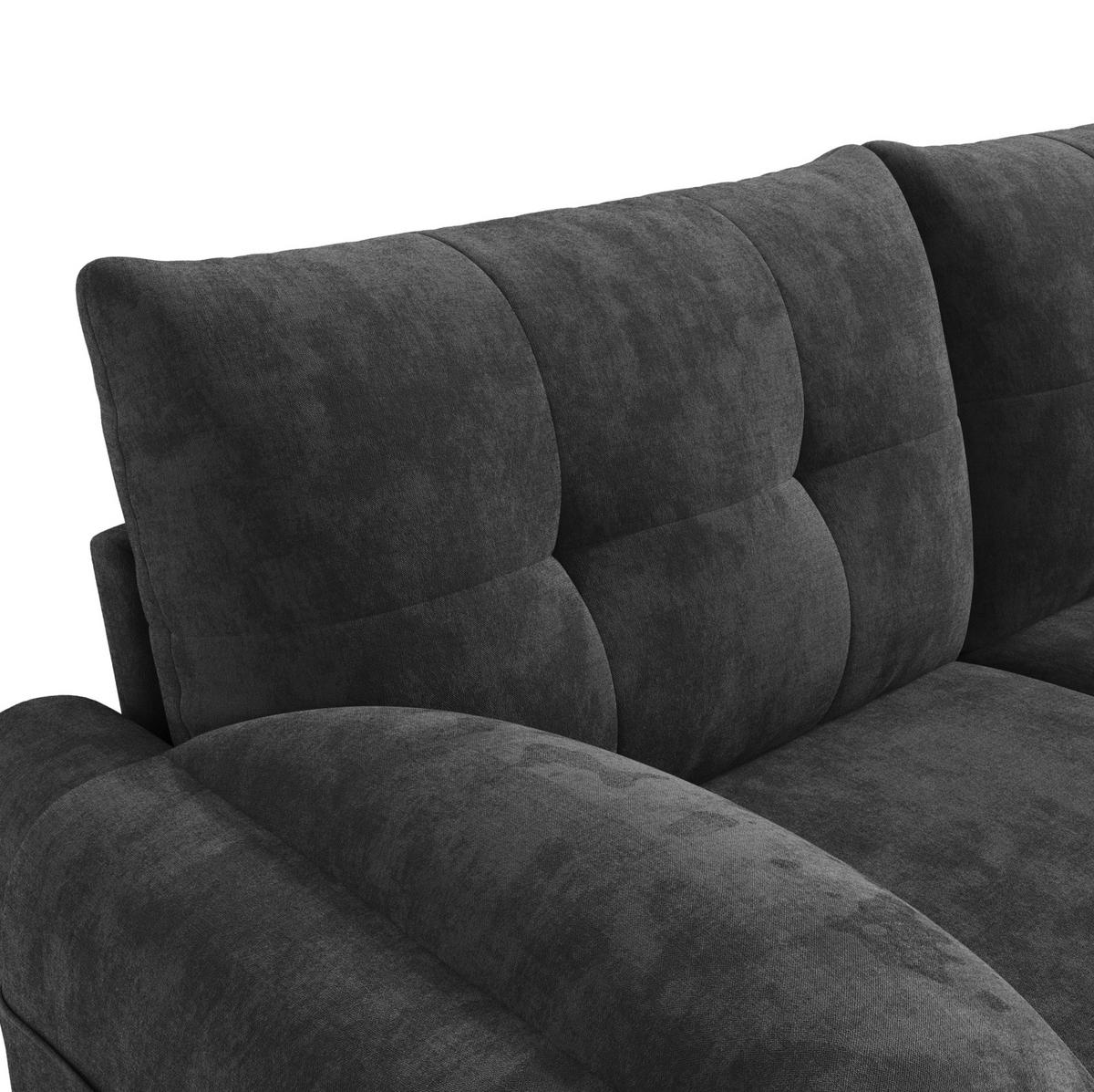 SOFA 2-Sitzer 158 x 80 x 88,5 cm Chenille Gray - Grau, Holzwerkstoff (158/88.5/80cm) - Meubliv