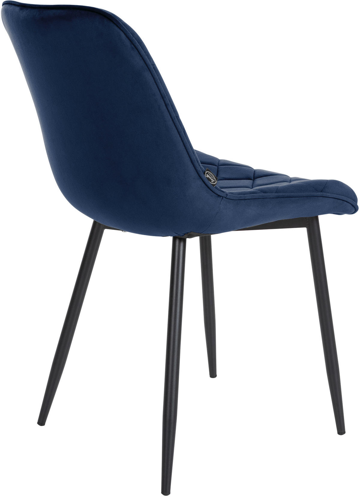 STUHL Samt Blau - Blau/Schwarz, Textil/Metall (53/82/60cm) - CLP