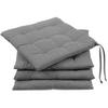 STUHLKISSEN, 4er-Set, 40x40 cm, 100% Polyester, schwarz-weiß-gemustert - Blaugrau, Textil (40/40/3cm) - Zollner