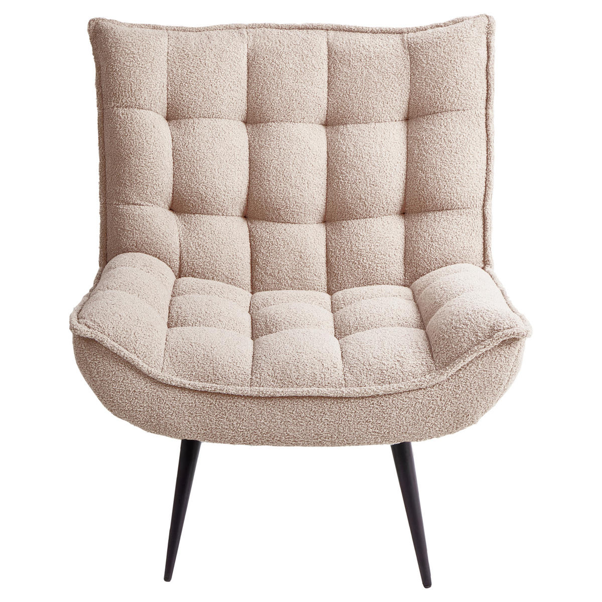 SESSEL Bouclé Beige Alvesta - Beige, Textil (73/92/79cm) - Beliani