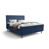 BOXBETT NARA mit Matratze H3, Bonell und Topper 140x200 POSO 05 - Dunkelblau, Textil (140/200cm) - Bedante