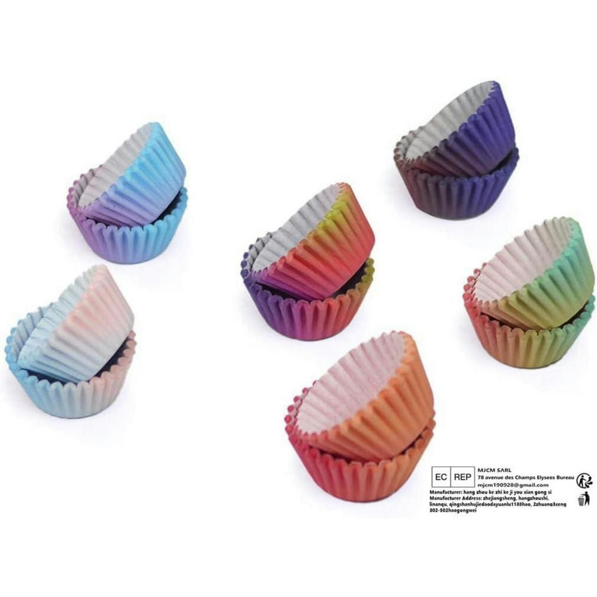 MUFFINFÖRMCHEN 300 Stück Set Verlauf-Design Mini - Multicolor, Papier (3/2.1/3cm)