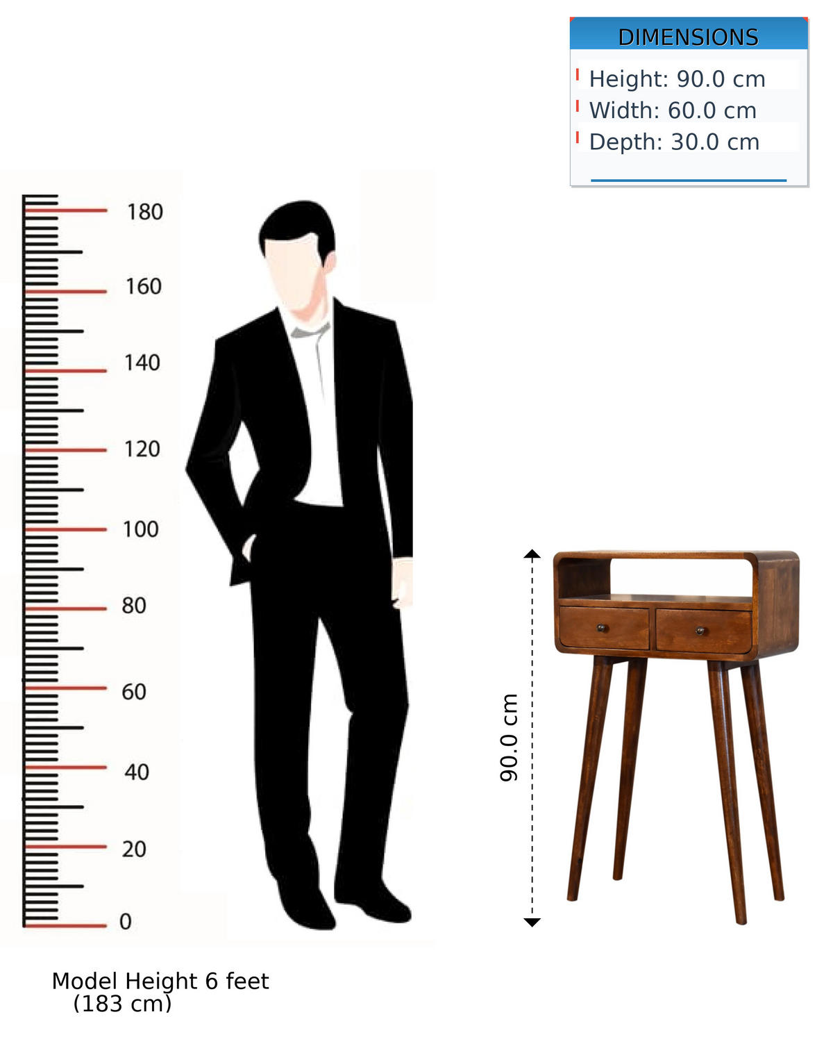 KONSOLENTISCH mit Kastanien-Finish - Messingfarben/Braun, Holz/Metall (30/60/90cm) - Artisan Furniture