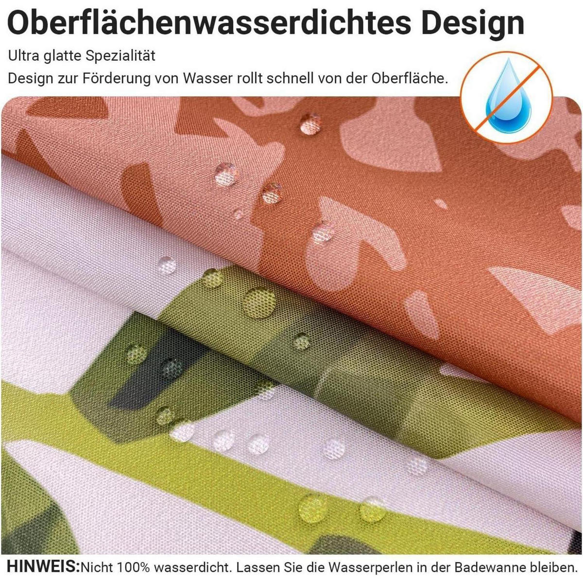 DUSCHVORHANG Blätterabdruck 240 x 200 cm - Multicolor, Textil (240/200cm)