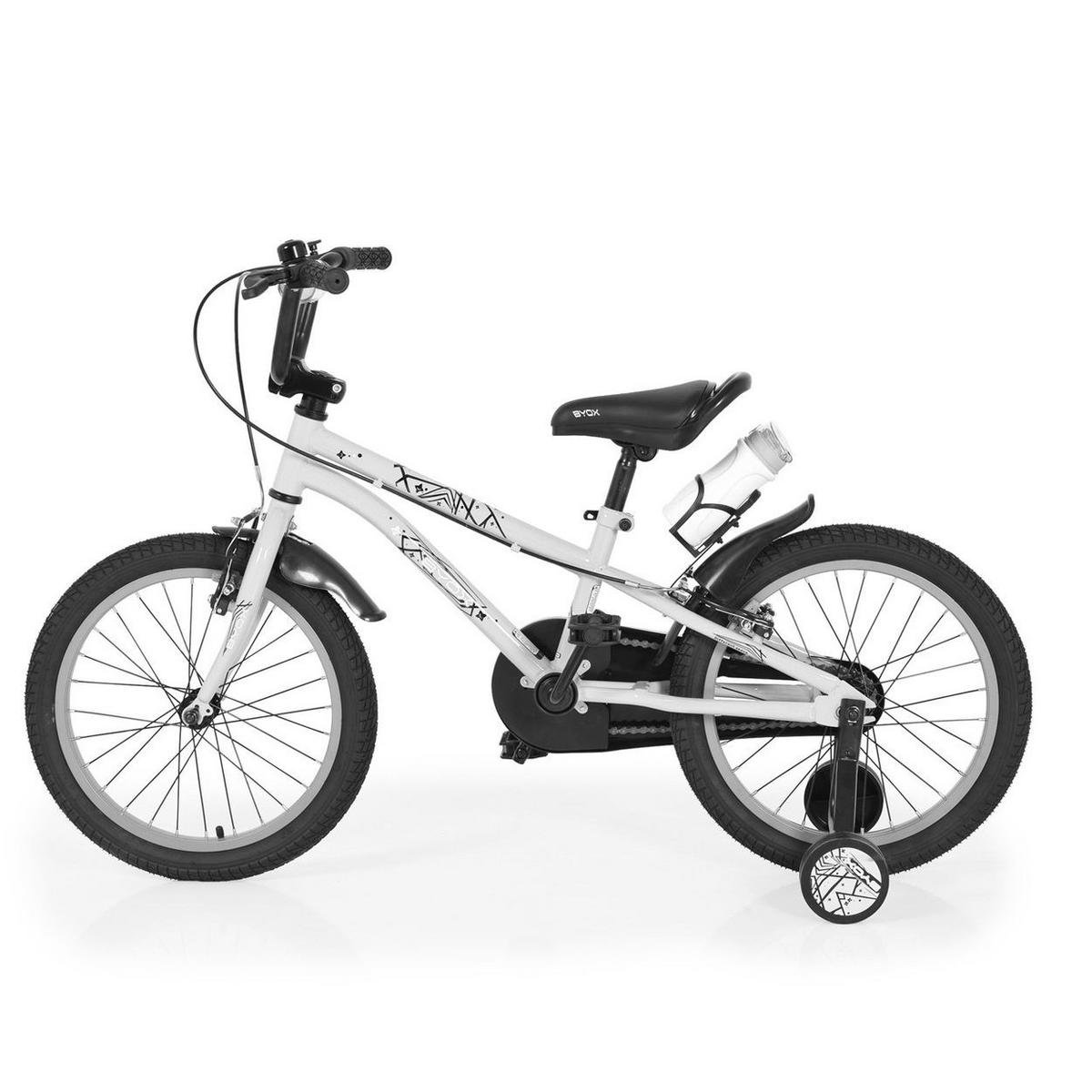 KINDERFAHRRAD Pixi 18 Zoll schwarz rot Stützräder, Kettenschutz, Reflektoren, Klingel, Anti-Rutsch-Griffe - Schwarz, Metall (84cm)
