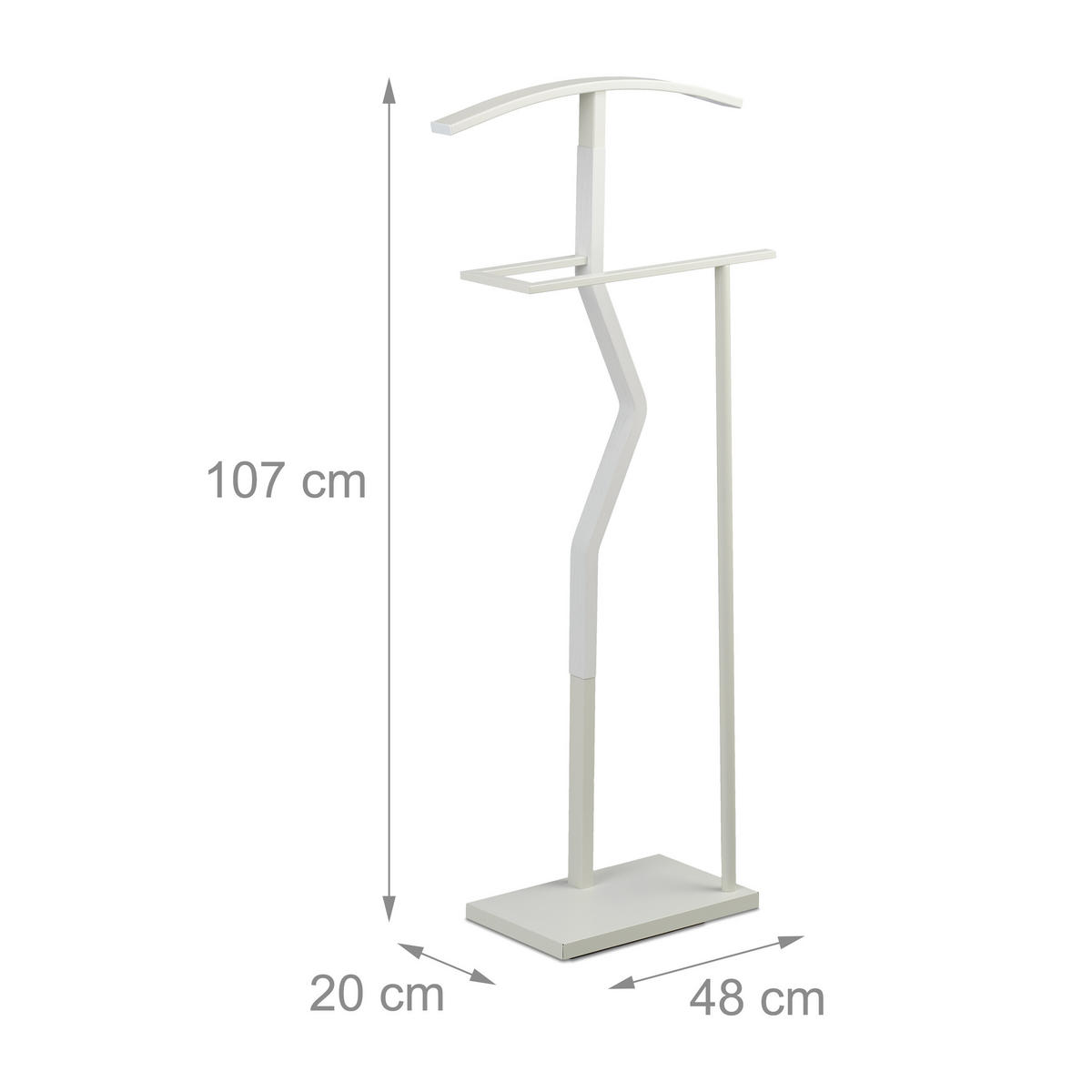 HERRENDIENER - Weiß, Holzwerkstoff/Metall (48/107/20cm) - Relaxdays
