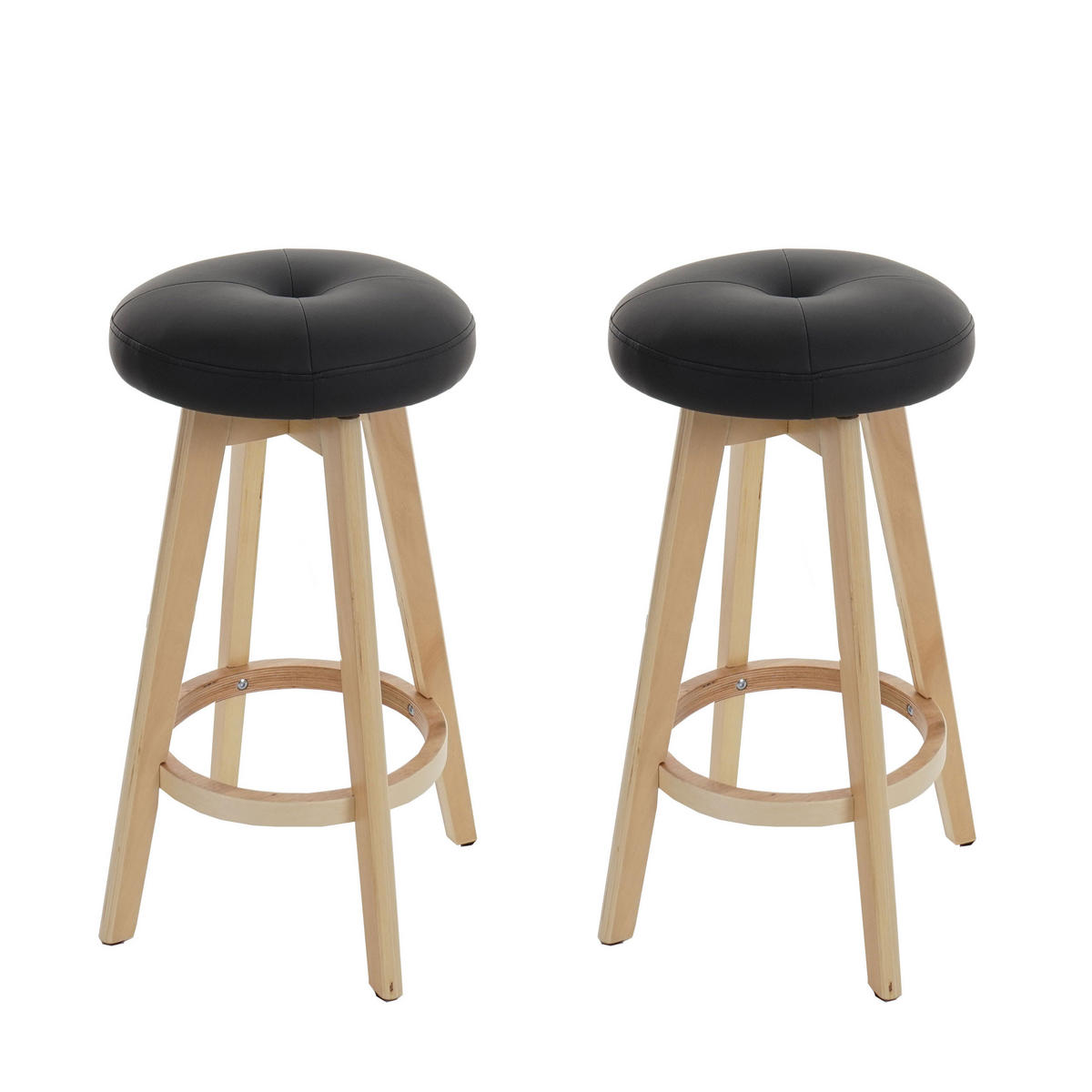 BARHOCKER Schwarz 2er-Set - Schwarz, Holz (45/67/45cm) - MCW