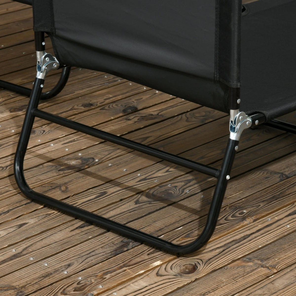 SONNENLIEGE 2er Set klappbar verstellbar 120 kg - Schwarz, Metall (56/28/188cm) - LEBENLANG