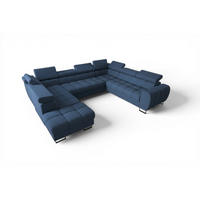 WOHNLANDSCHAFT Bastien Xl - Blau, Holzwerkstoff/Textil (265/95/350cm) - Fun Möbel