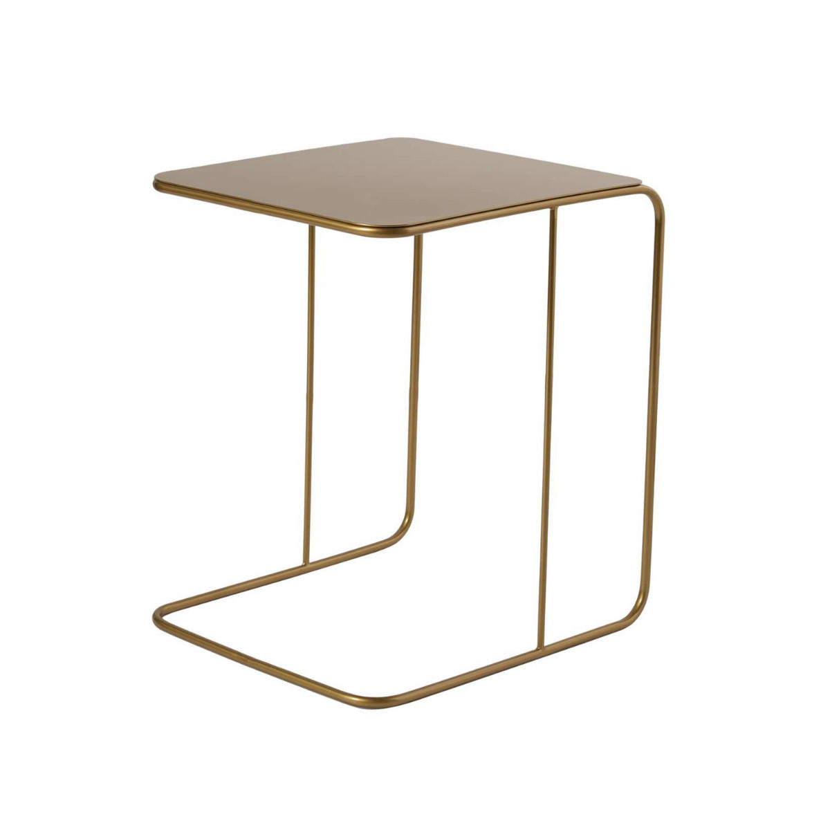 BEISTELLTISCH mit metallplatte 57/47/46 cm - Goldfarben, Metall (47/57/46cm) - Calicosy