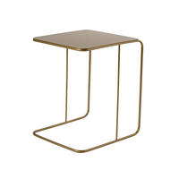 SIDOBORD med metallskiva, 46 cm högt - OWEN - Guldfärgad, Metall (47/57/46cm) - Calicosy