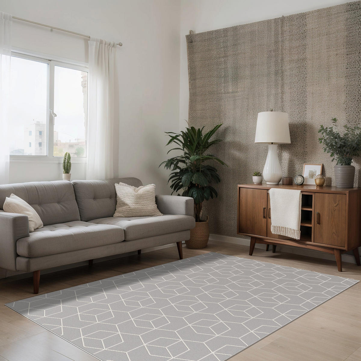 TEPPICH für Innen- und Außenbereiche grau - Grau, Textil (160/230cm) - AFK Living