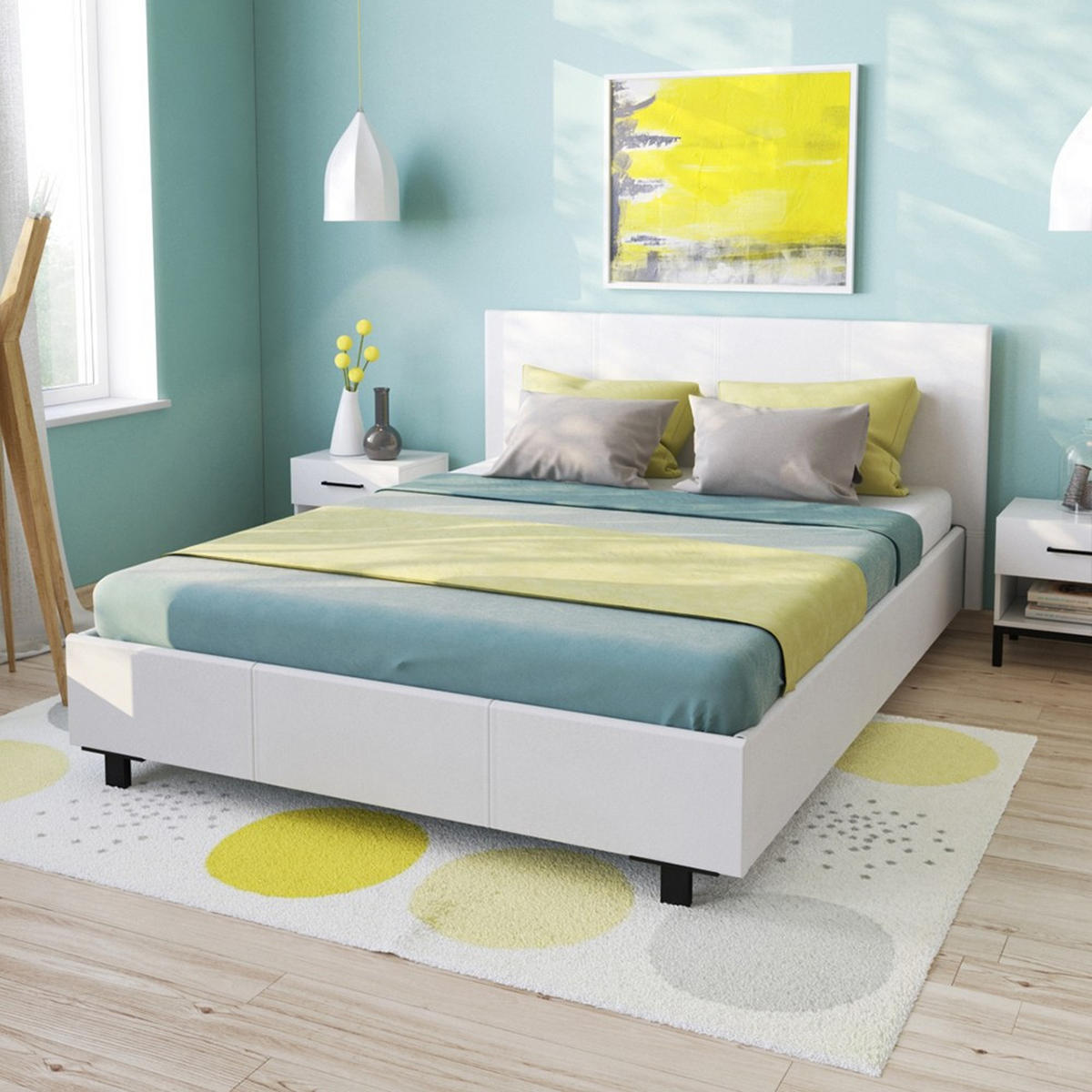 DOPPELBETT ATLANTA / 140x190- Weiß - Weiß, Holzwerkstoff (140/190cm) - Weber Industries