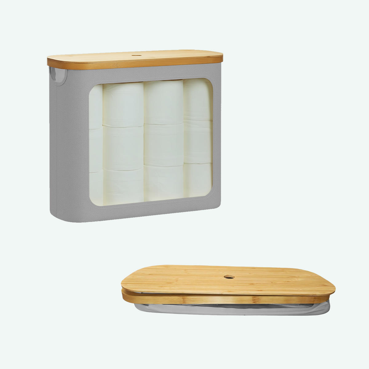 TOILETTENPAPIER-AUFBEWAHRUNG - Grau, Holz/Kunststoff (43/36/17cm) - Relaxdays