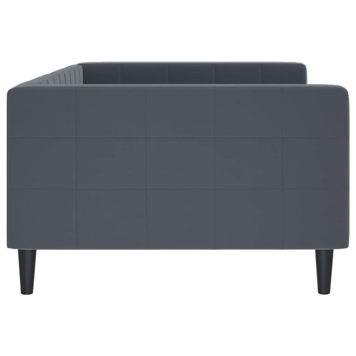 TAGESBETT Dunkelgrau 100/200 Cm Samt - Grau, Textil (100/200cm) - vidaXL