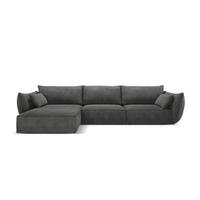 ECKSOFA links Kaelle aus Chenille-Stoff dunkelgrau 4 Sitzplätze - Dunkelgrau, Textil (171/308cm) - Micadoni