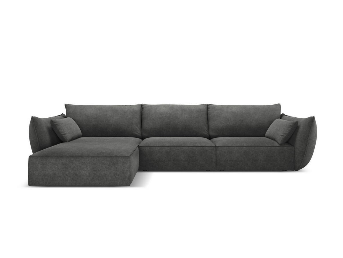 ECKSOFA links Kaelle aus Chenille-Stoff dunkelgrau 4 Sitzplätze - Dunkelgrau, Textil (171/308cm) - Micadoni
