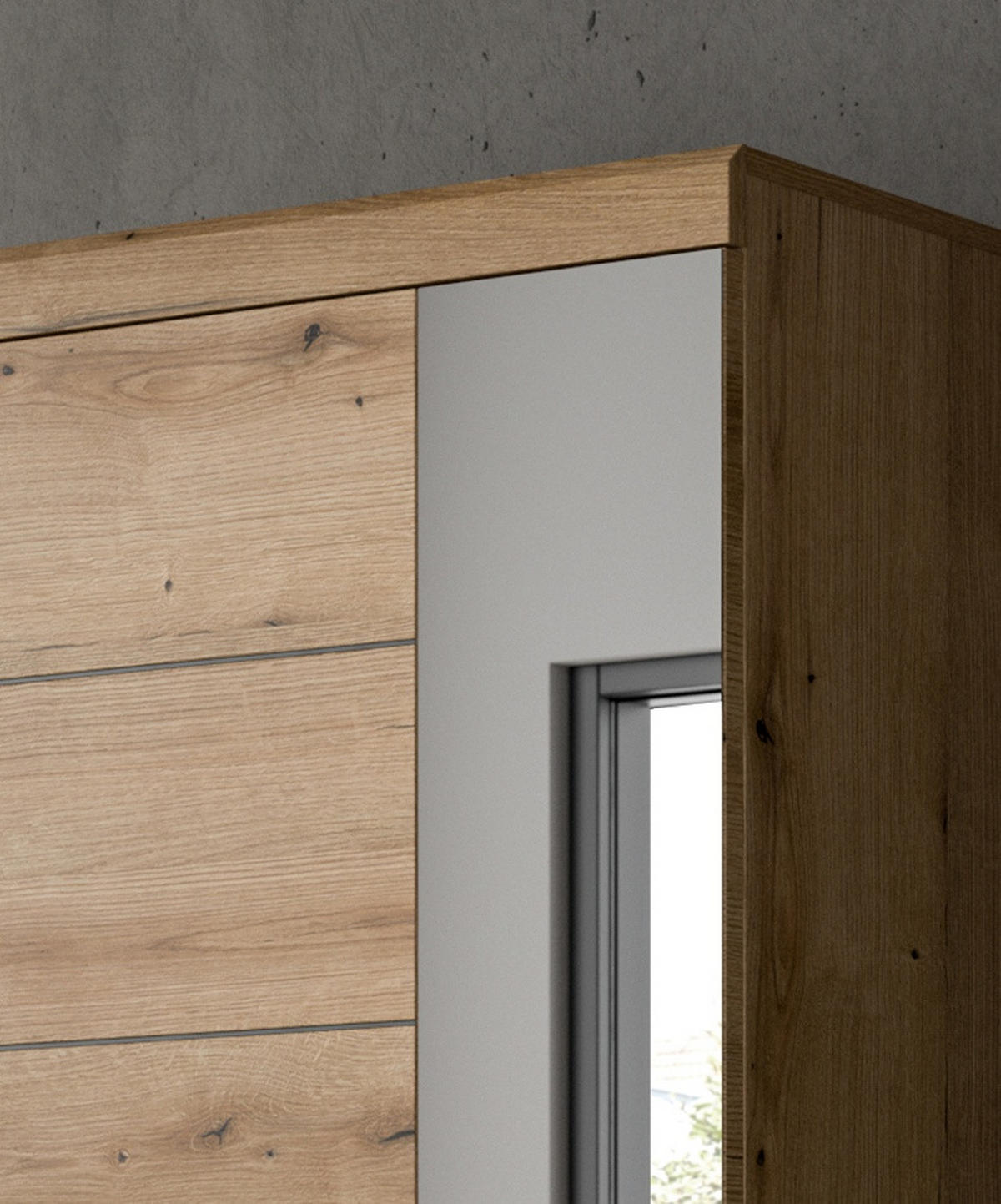 GARDEROBE Set 3-teilig Evoke Eiche 167 cm, Flurmöbel mit viel Stauraum - Eichefarben/Schwarz, Glas/Holzwerkstoff (167/197/40cm) - Inn.Furn