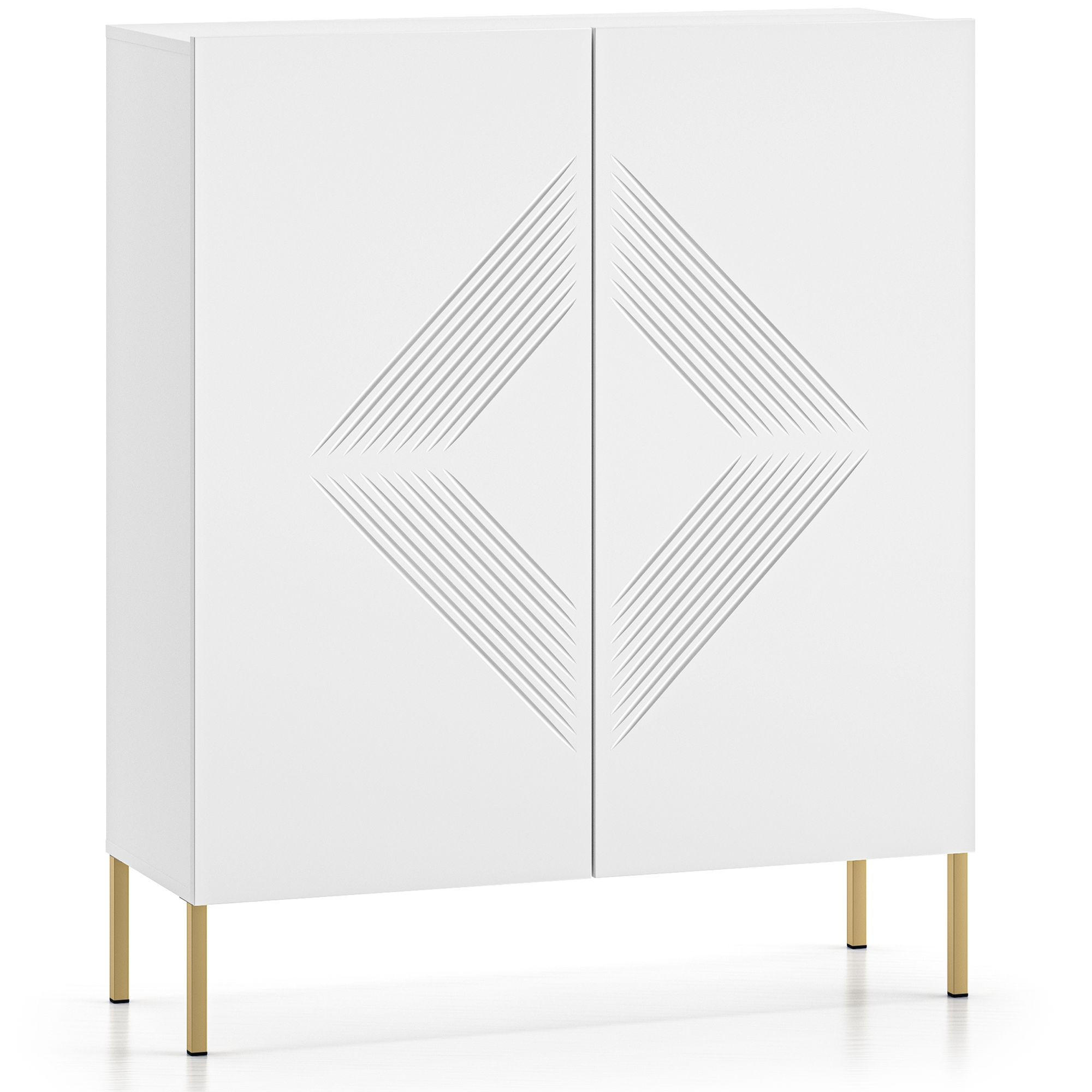 KOMMODE NEBRO,Weiß - Weiß, Holzwerkstoff (100/120/37cm) - KONSIMO®