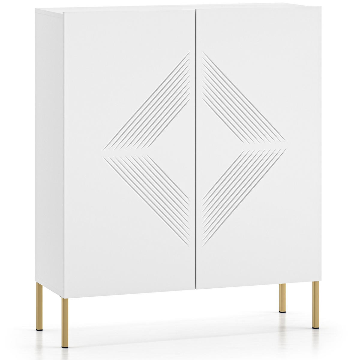 KOMMODE NEBRO,Weiß - Weiß, Holzwerkstoff (100/120/37cm) - KONSIMO®